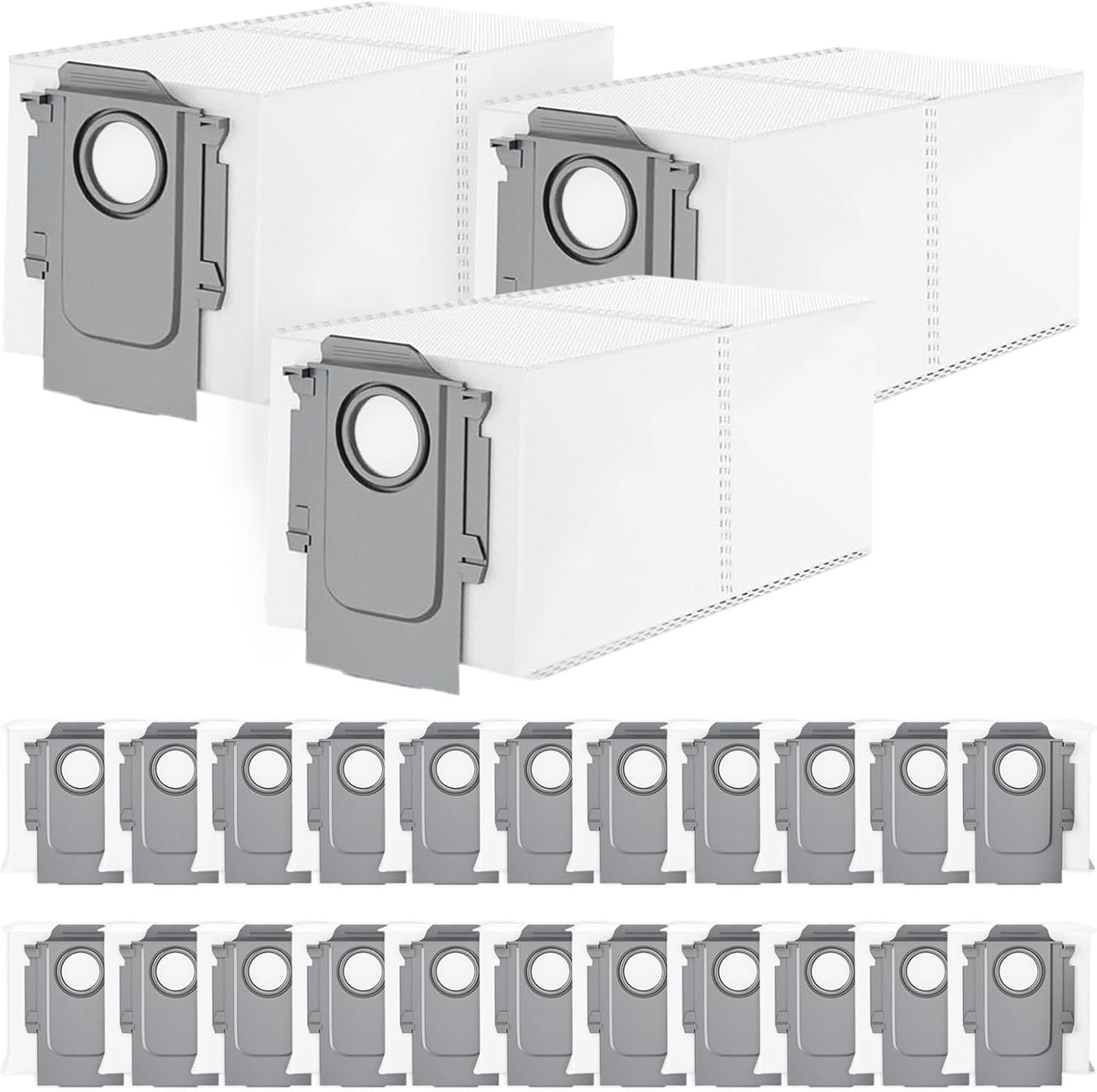 25 Packs Disposable Dust Bags for Roborock QV35A/ Qrevo S5V, Saros 10R/10/Z70, S8 MaxV/Max Ultra, Qrevo MaxV/Pro/Curv/CurvX/Edge/Slim/Edge S5A/Pro/Plus/Master/Qrevo S Robot Vacuum - Image 1