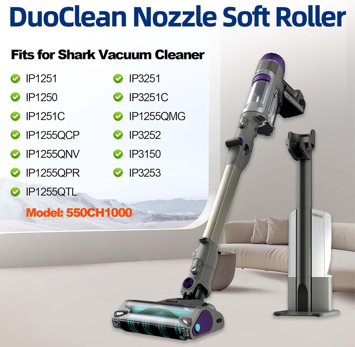 IP1251 IP3251 Vacuum Brush Replacement for Shark IP1250 IP1251C IP1255QCP IP3251C IP3252 IP3150 IP3253 PowerDetect Cordless Vacuum Cleaner, 2 Pack Brushrolls for All Floors - Image 3