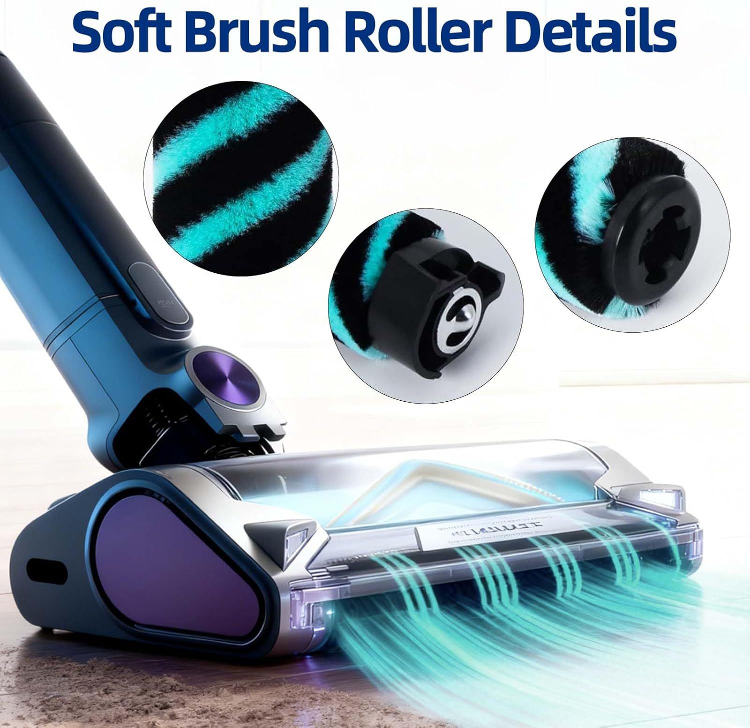 IP1251 IP3251 Vacuum Brush Replacement for Shark IP1250 IP1251C IP1255QCP IP3251C IP3252 IP3150 IP3253 PowerDetect Cordless Vacuum Cleaner, 2 Pack Brushrolls for All Floors - Image 4