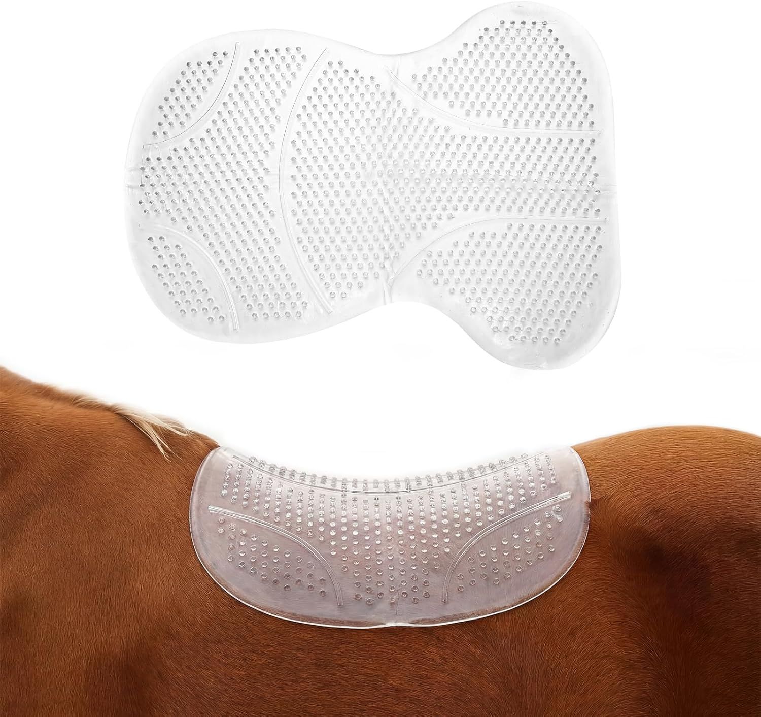 Non Slip Gel Saddle Pad for Horse TPE Half Pad for Back Breathable Provide Ample Cushioning for Injury Prevention and Pressure Relief for Western Horse Under Saddle Dressage Jumping Training - Image 1