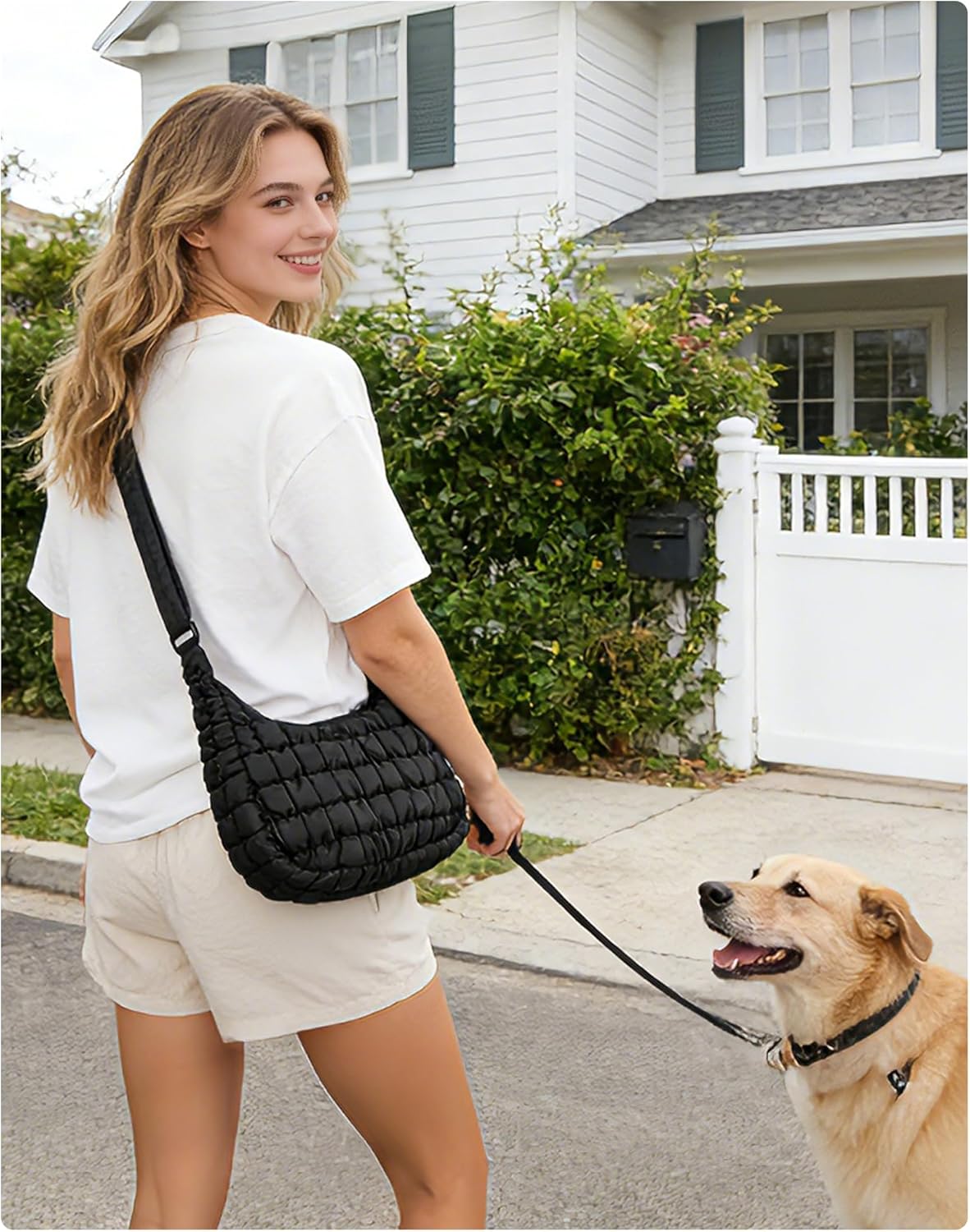 Quilted Crossbody Bag for Women, Lightweight Puffer Purse for Travel, Daily Use & Work | Water-resistant, Puffy Shoulder Bag, w/ Adjustable Strap, Light & Comfortable, Hands-free Bags, Travel Essentials - Image 2