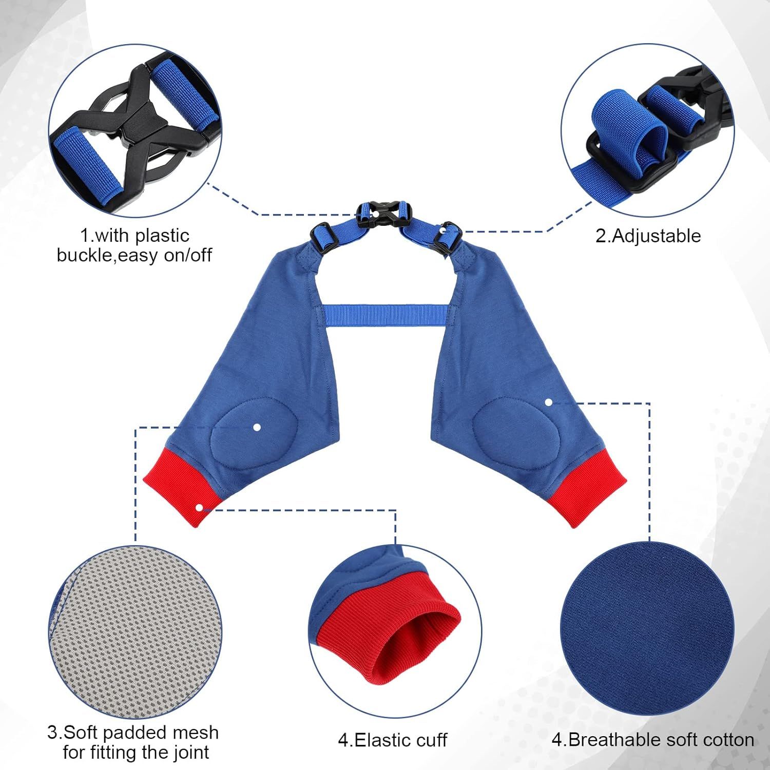 2 Pairs Dog Elbow Protector Dog Recovery Sleeve with Elastic Band Soft Padded Adjustable Front Leg Braces for Small Medium Large Doggy, 2 Colors(X-Large) - Image 7