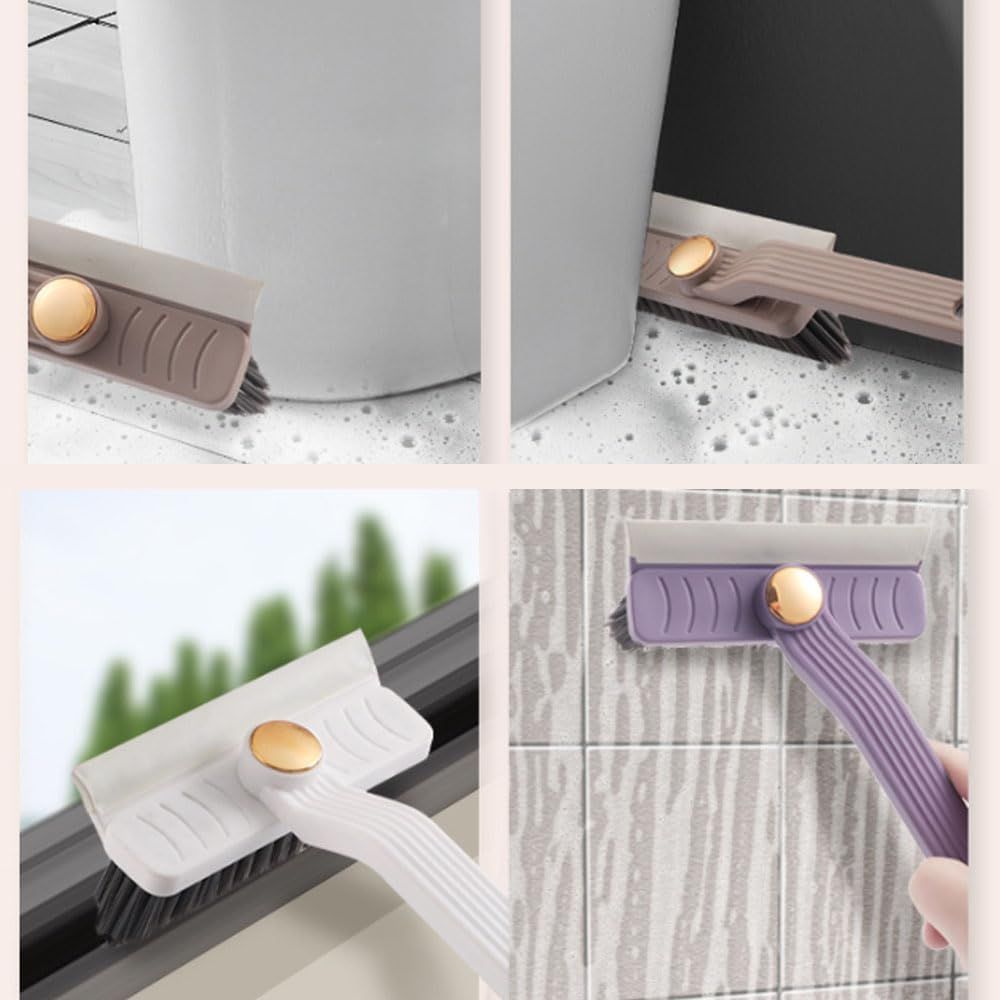 Multi-Function Rotating Crevice Cleaning Brush, 360° Rotating No Dead Corners Crevice Gap Brush Hard Bristle Crevice Gap Cleaning Brush, Household Cleaning Tool for Kitchen Bathroom (2, Purple) - Image 3