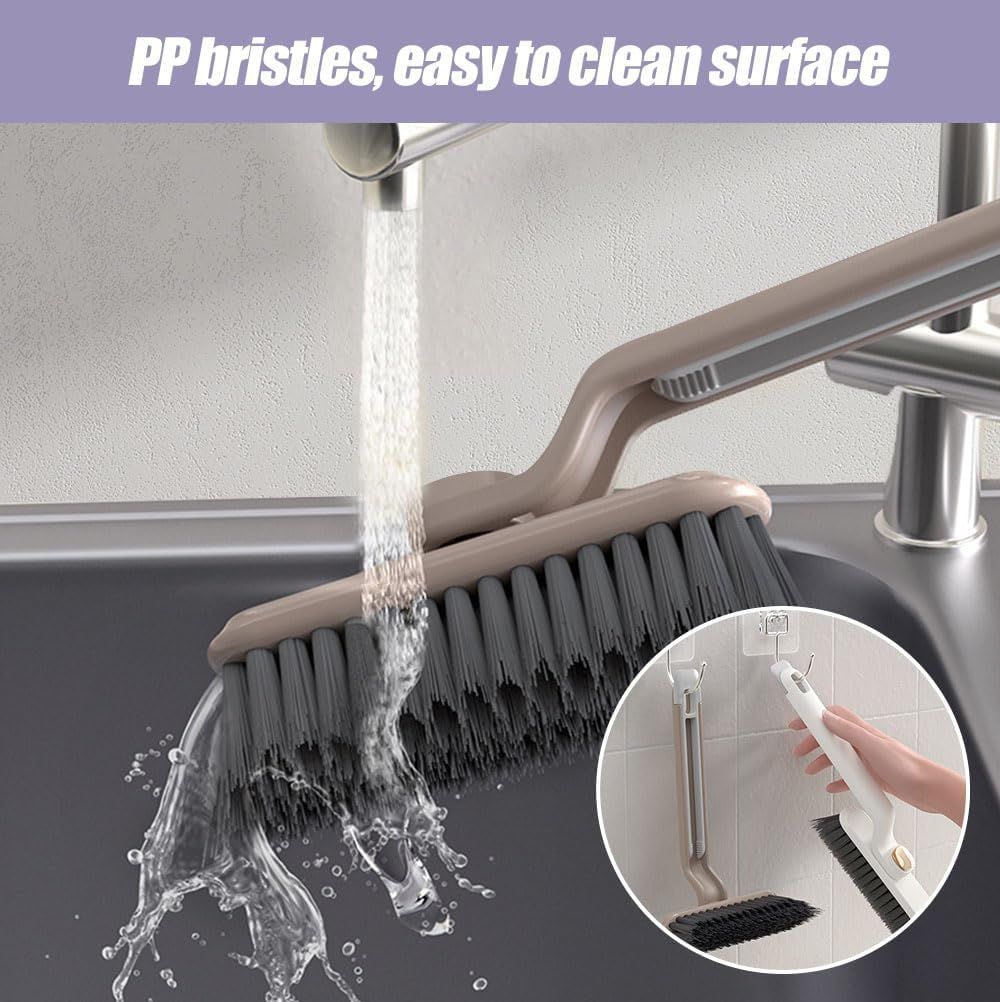 Multi-Function Rotating Crevice Cleaning Brush, 360° Rotating No Dead Corners Crevice Gap Brush Hard Bristle Crevice Gap Cleaning Brush, Household Cleaning Tool for Kitchen Bathroom (2, Purple) - Image 5
