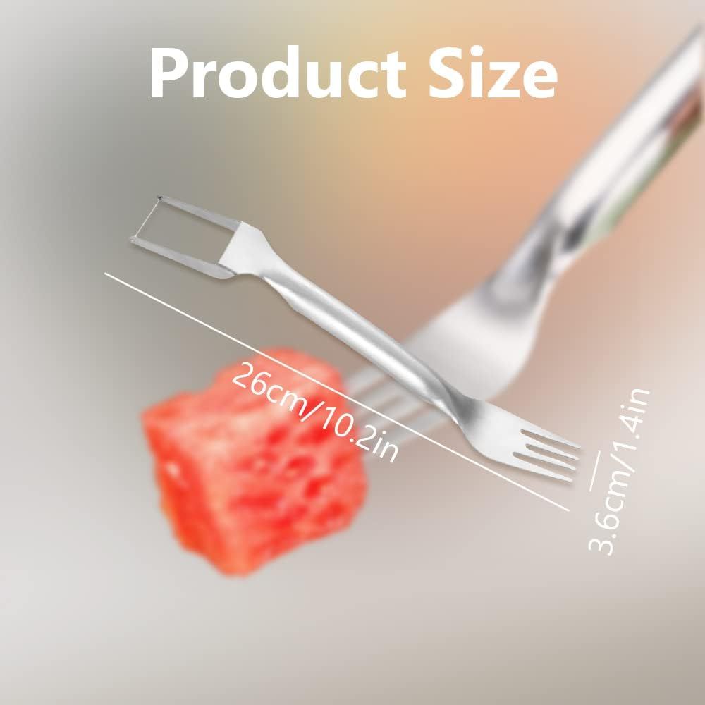 2-in-1 Watermelon Fork Slicer, Stainless Steel Fruit Cutter Watermelon Cutter Slicer Tool (2) - Image 3