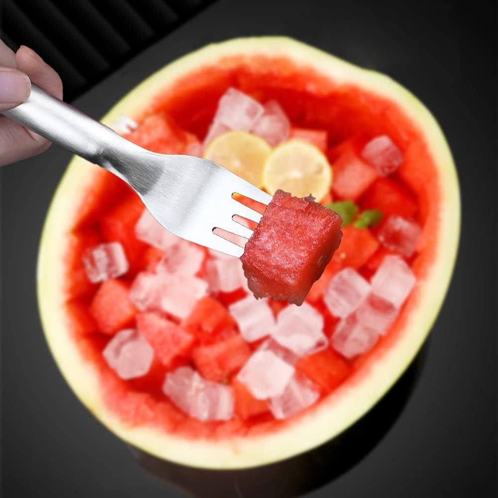 2-in-1 Watermelon Fork Slicer, Stainless Steel Fruit Cutter Watermelon Cutter Slicer Tool (2) - Image 5