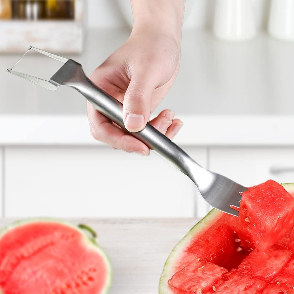 2-in-1 Watermelon Fork Slicer, Stainless Steel Fruit Cutter Watermelon Cutter Slicer Tool (2) - Image 6