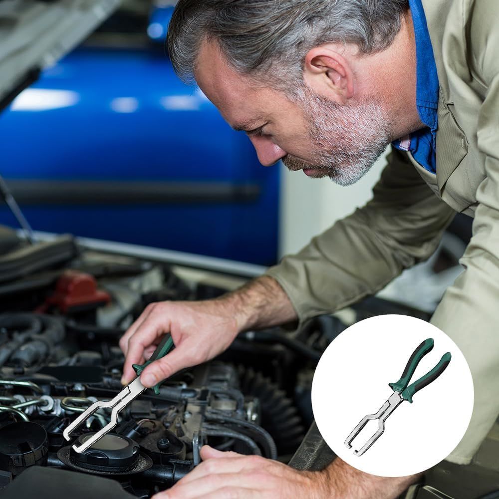 Electrical Disconnect Pliers, Fuel Line Pliers Automotive Electrical Connector Disconnect Pliers, Long Spark Plug Removal Pliers Car Fuel Feed Pipe Plier Universal Pipe Clip Repair Tool(1) - Image 6