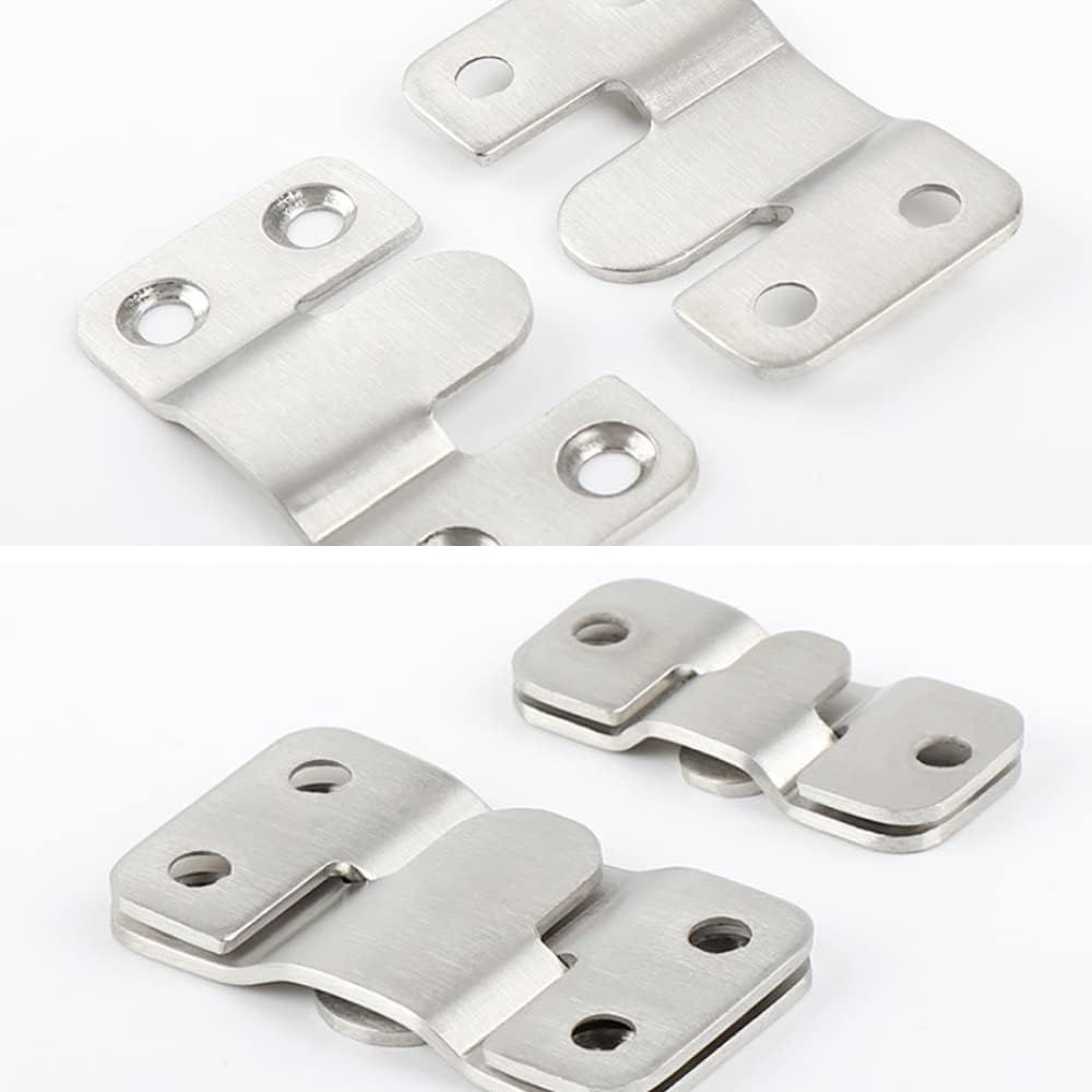 Stainless Steel Interlock Hanging Buckle, Heavy Duty Flush Mount Bracket Interlocking Furniture Connector, Z-Shaped Clip Wall Mount Hardware for Display Art Gallery Furniture Photo (2pairs Large) - Image 3