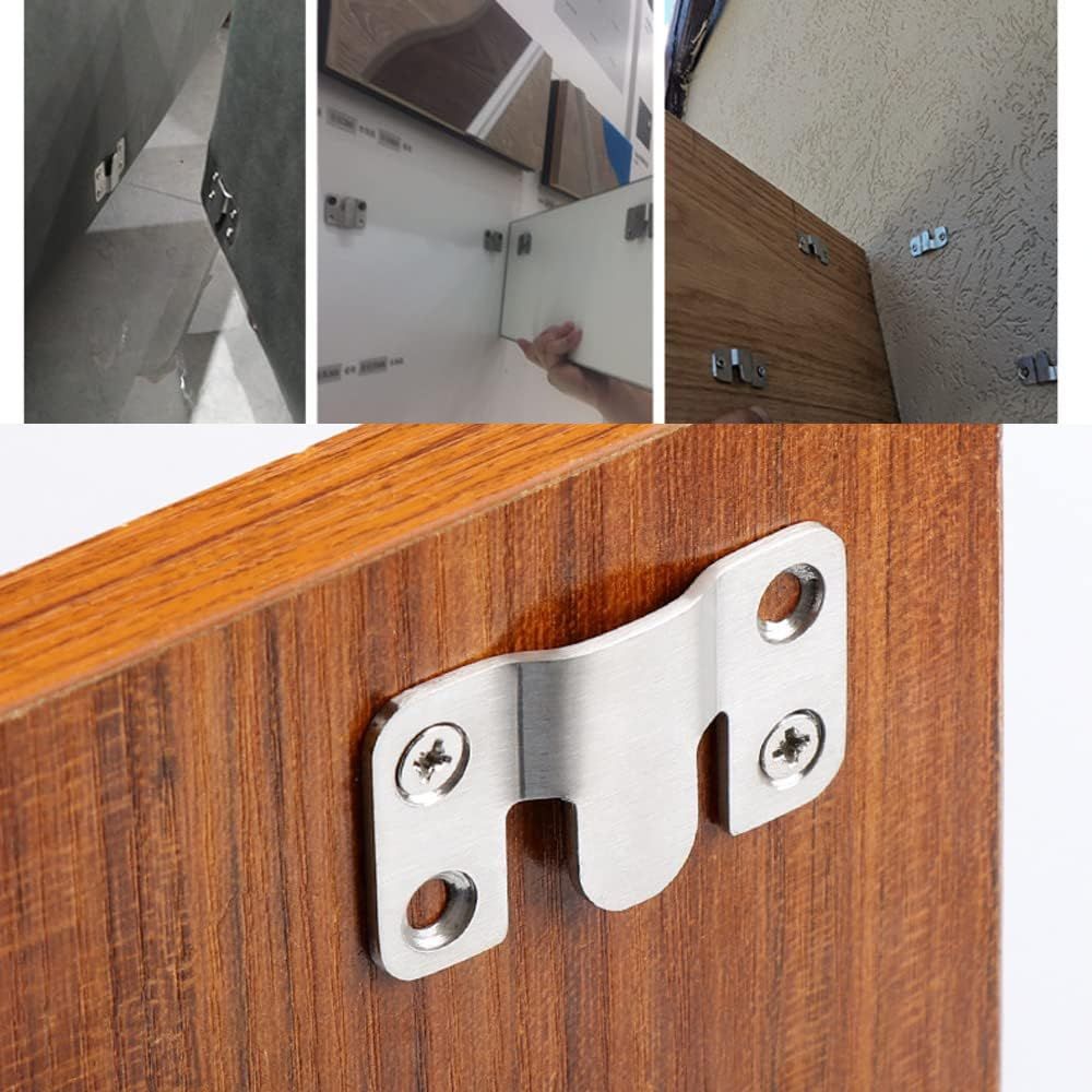 Stainless Steel Interlock Hanging Buckle, Heavy Duty Flush Mount Bracket Interlocking Furniture Connector, Z-Shaped Clip Wall Mount Hardware for Display Art Gallery Furniture Photo (2pairs Large) - Image 4