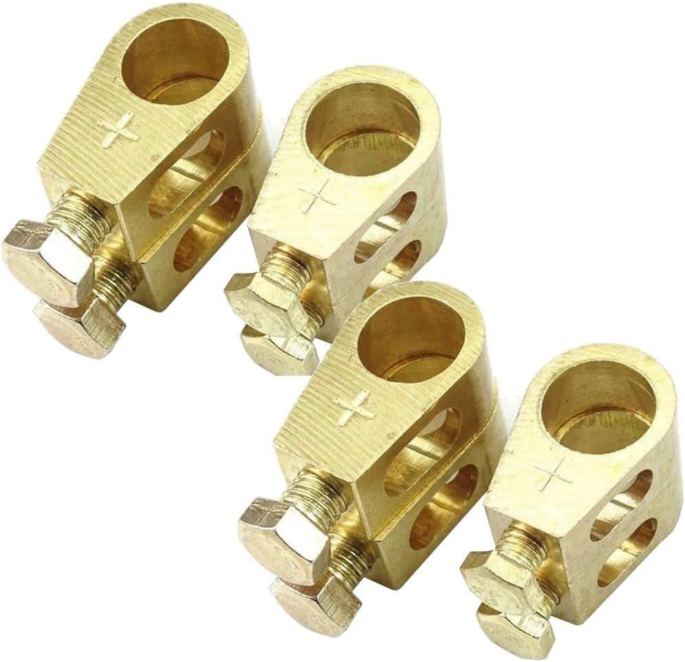 Pure Copper Battery Connection Clip, Car Battery Terminal Connectors Kit, Negative and Positive Car Battery Cable Terminal Clamps Connectors for Car Van Carts (4) - Image 1