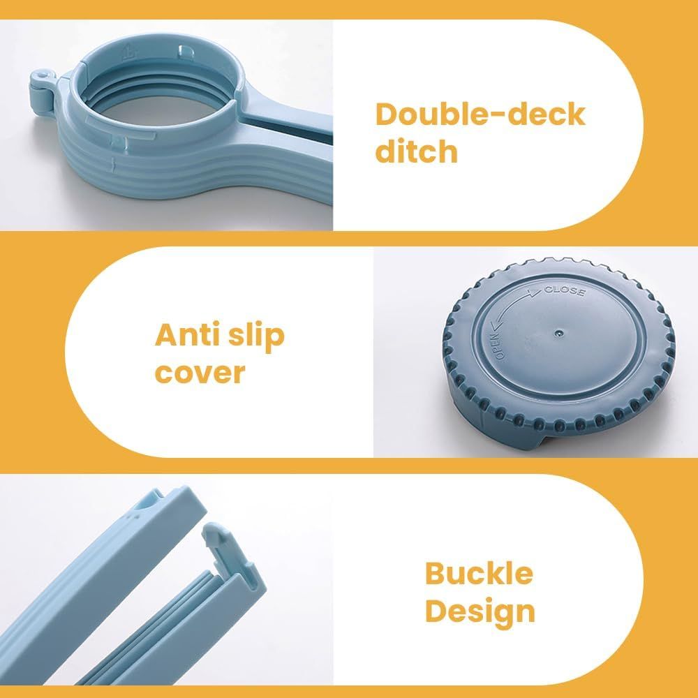 Bag Clip with Pour Spout, Food Bag Sealing Clip, Reusable Plastic Cap Sealer (4) - Image 3