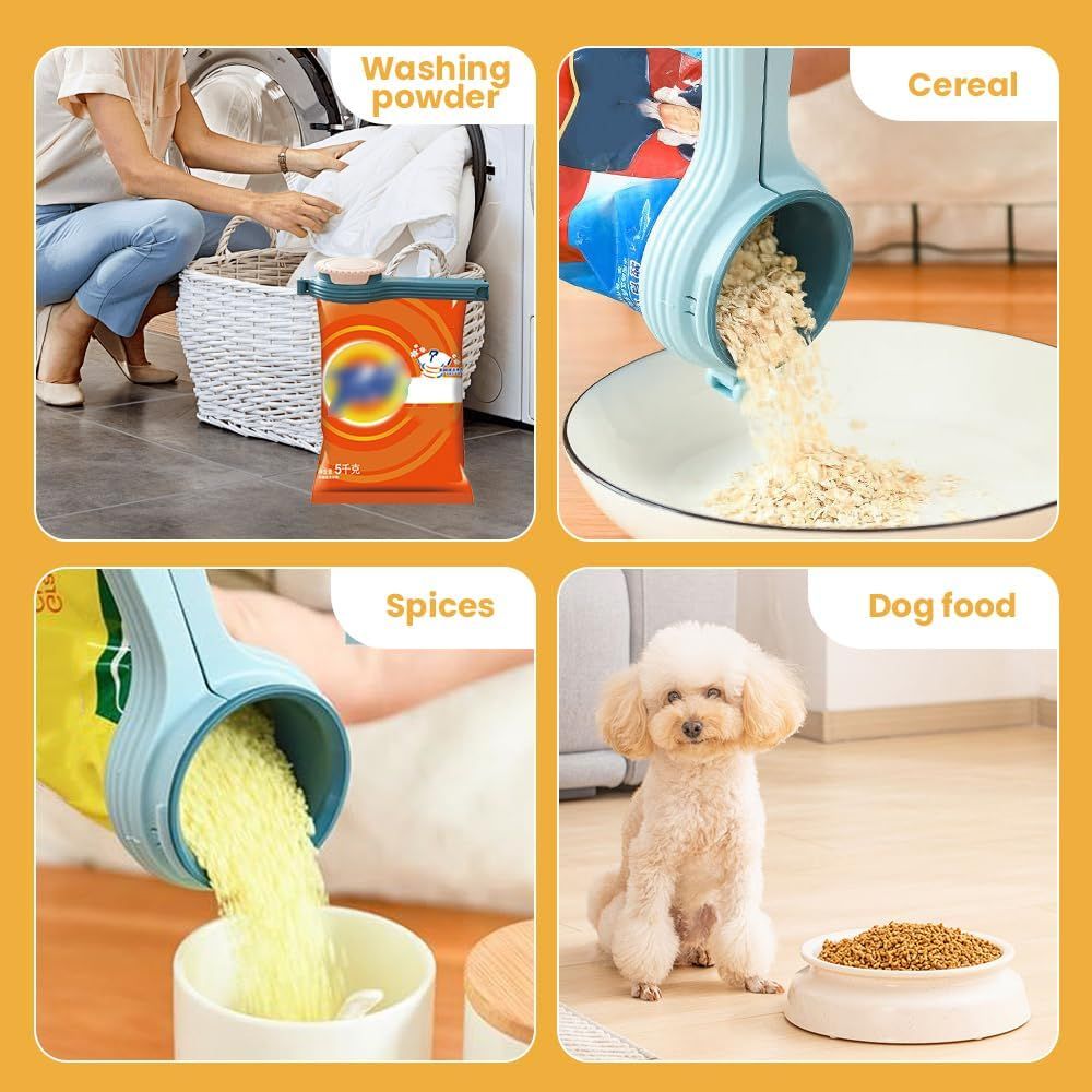 Bag Clip with Pour Spout, Food Bag Sealing Clip, Reusable Plastic Cap Sealer (4) - Image 5