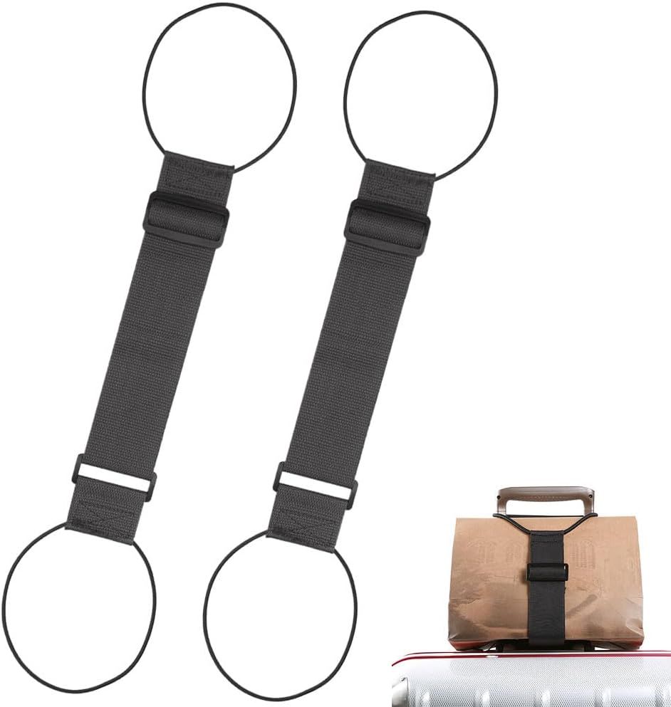 Multi Use Strong Adjustable Luggage Connector Straps, 2026 New Flexible and Adjustable Elastic Fastening Belt for Luggage Strap, Add a Bag Easy to Travel Suitcase (Black 2Pcs) - Image 1
