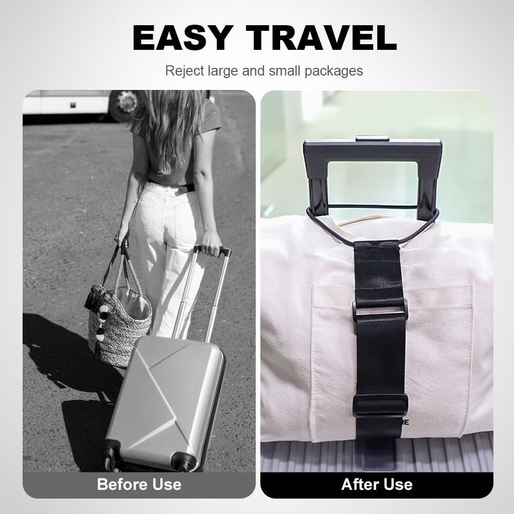Multi Use Strong Adjustable Luggage Connector Straps, 2026 New Flexible and Adjustable Elastic Fastening Belt for Luggage Strap, Add a Bag Easy to Travel Suitcase (Black 2Pcs) - Image 4