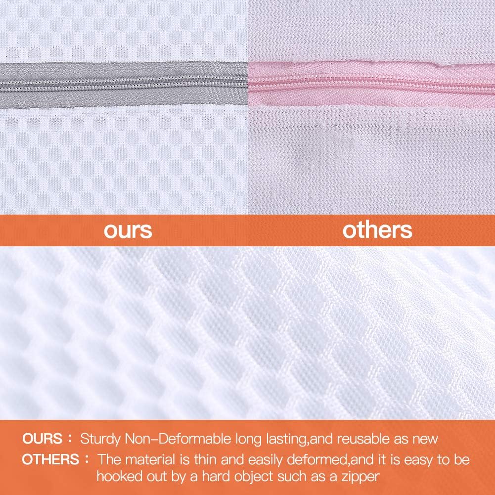Kimmama Laundry Mesh Wash Bags, Lingerie Bags for Washing Delicates, Mesh Laundry Bags for Washing Machine, White Net, Grey Zipper, 2XL, 2L & 1M - Image 4