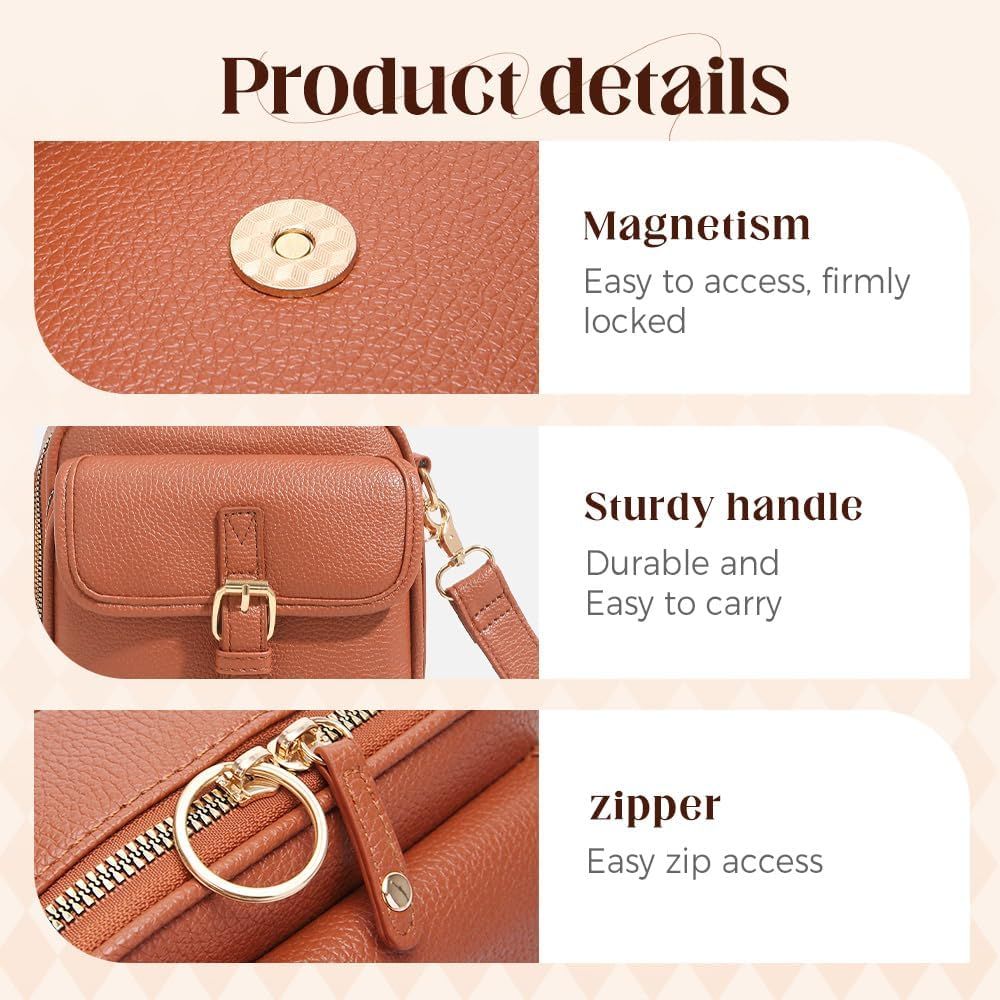 Vintage Large Capacity Messenger Bag, 2026 New Double Layer Large Capacity Messenger Bag Crossbody Leather Bag for Women - Image 4