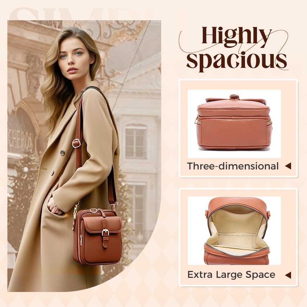 Vintage Large Capacity Messenger Bag, 2026 New Double Layer Large Capacity Messenger Bag Crossbody Leather Bag for Women - Image 7