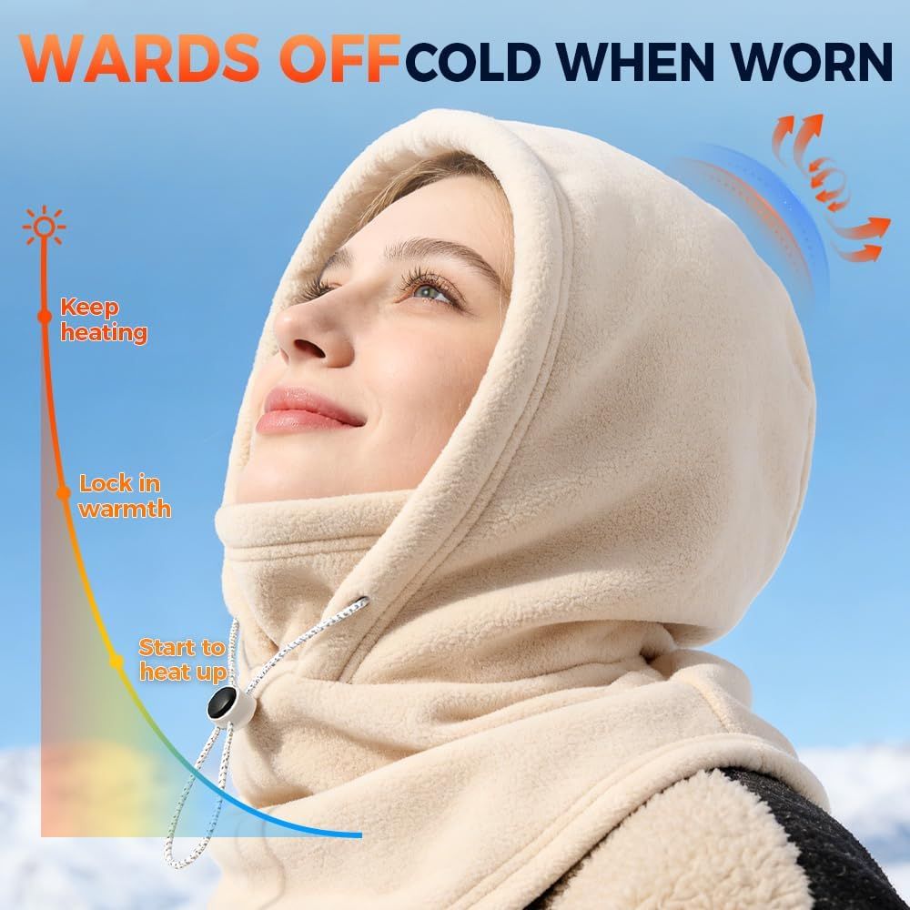 Windproof Winter Mask Hat, 2026 New Winter Balaclava Ski Thermal Fleece Hoodie Mask Neck Cover Warm Sports Cap Men Women - Image 4