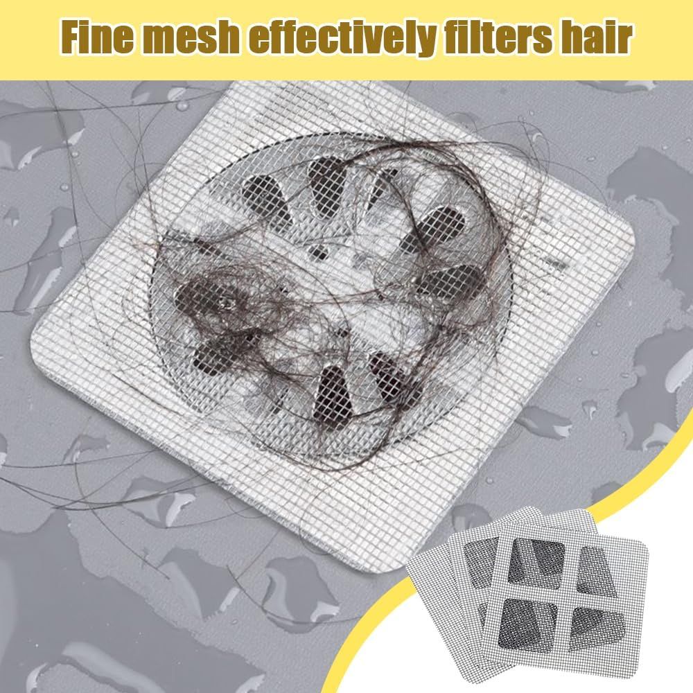 Disposable Shower Drain Hair Catcher, Disposable Hair Drain Stickers Drain Mesh Cover Bathroom Shower Drain Protector for Bathroom Laundry Kitchen Sink for Human and pet Hair (30) - Image 3