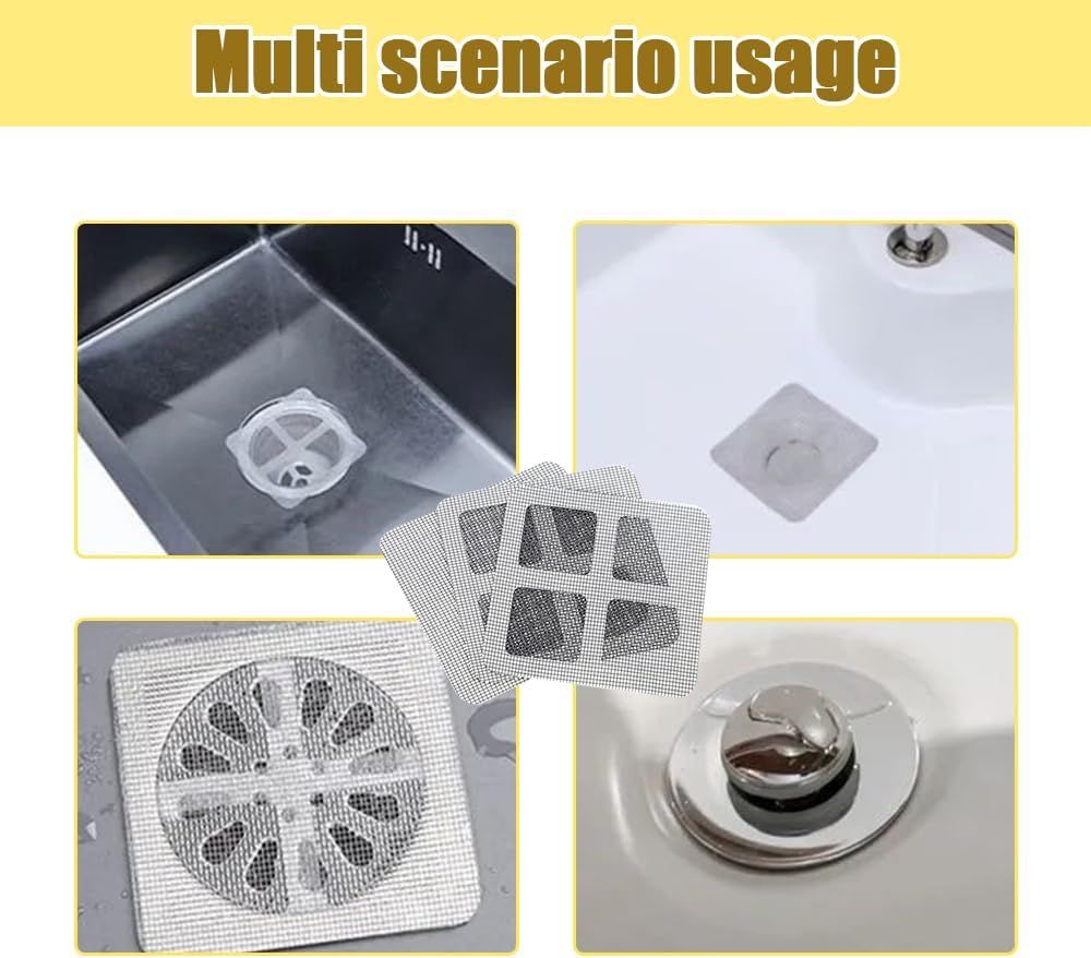 Disposable Shower Drain Hair Catcher, Disposable Hair Drain Stickers Drain Mesh Cover Bathroom Shower Drain Protector for Bathroom Laundry Kitchen Sink for Human and pet Hair (30) - Image 5
