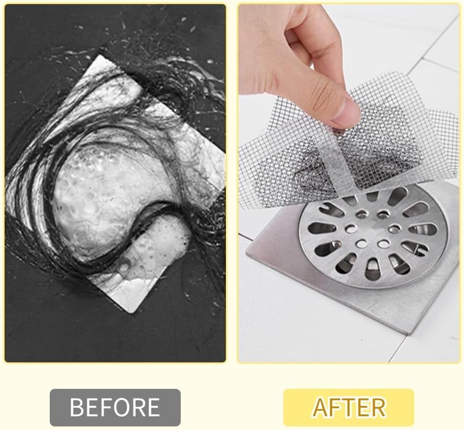 Disposable Shower Drain Hair Catcher, Disposable Hair Drain Stickers Drain Mesh Cover Bathroom Shower Drain Protector for Bathroom Laundry Kitchen Sink for Human and pet Hair (30) - Image 7