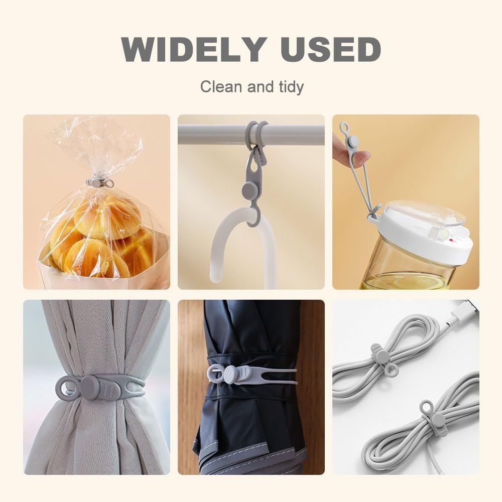 Data Cable Organizer, 2025 New Silicone Cable Ties Reusable Cable Management Organizer for Bundling and Fastening Cable Cords Wires (20) - Image 4
