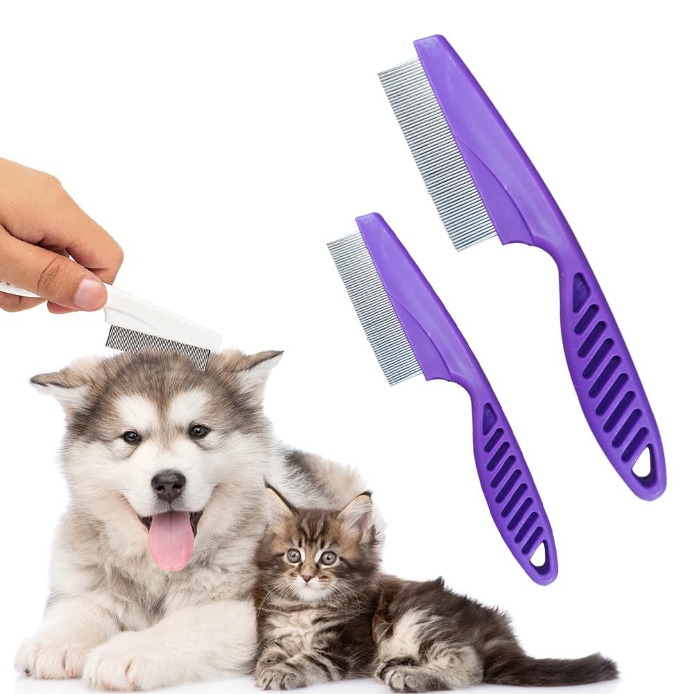 Pet Hair Comb, 2025 New Multifunctional Pet Grooming Brush Pet Hair Comb Tear Stain Removal, Fine-Tooth Stainless Grooming Massage Comb Stainless for Small Dogs Puppies - Image 1
