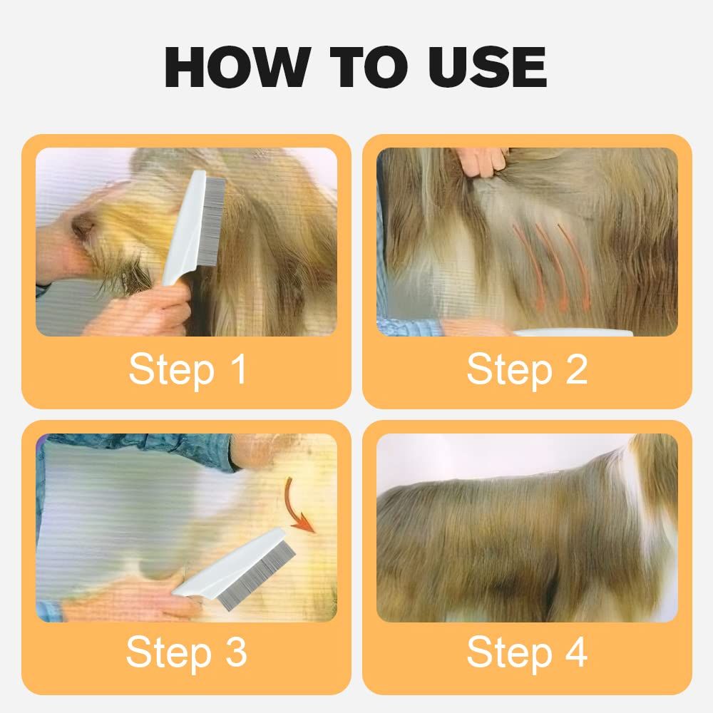 Pet Hair Comb, 2025 New Multifunctional Pet Grooming Brush Pet Hair Comb Tear Stain Removal, Fine-Tooth Stainless Grooming Massage Comb Stainless for Small Dogs Puppies - Image 2