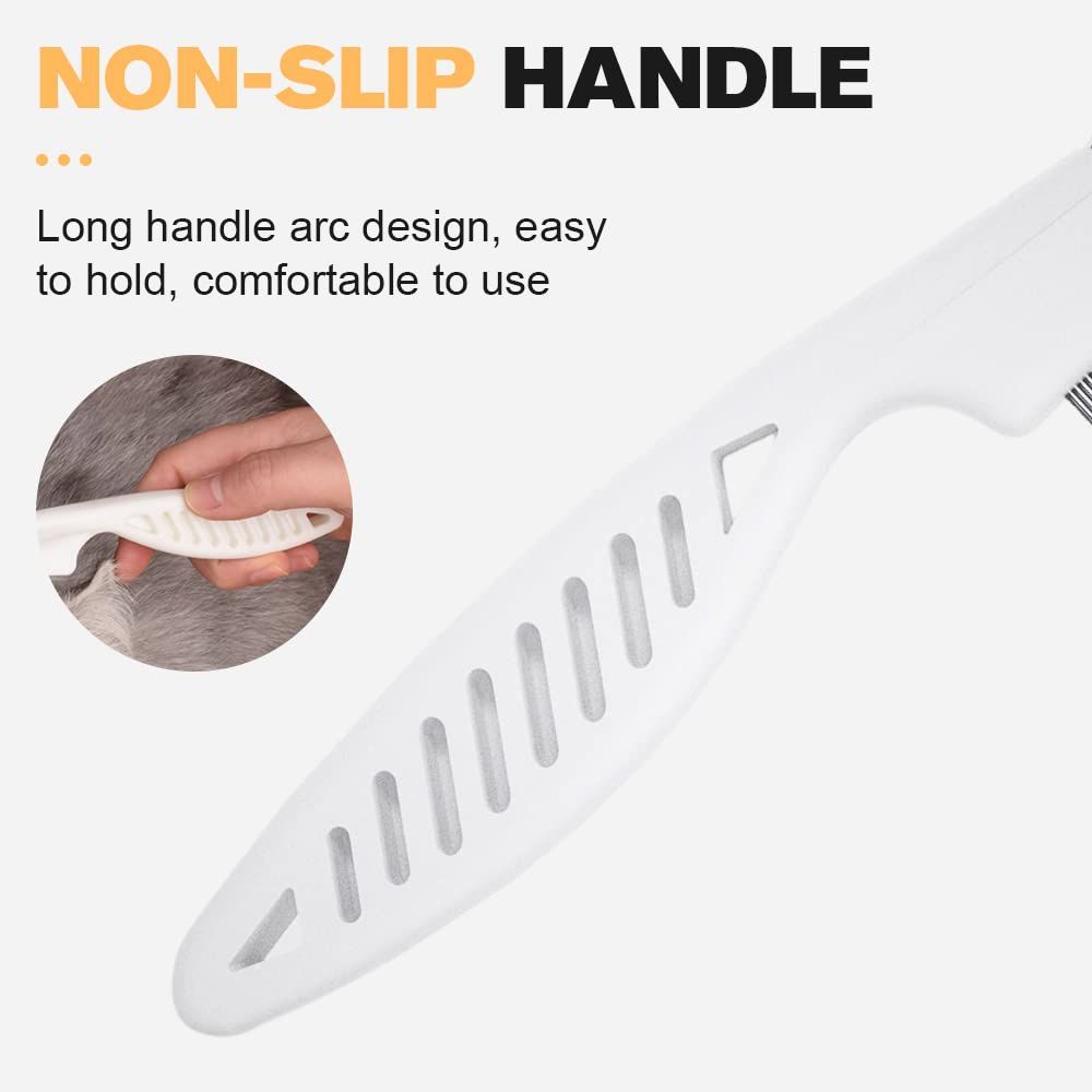 Pet Hair Comb, 2025 New Multifunctional Pet Grooming Brush Pet Hair Comb Tear Stain Removal, Fine-Tooth Stainless Grooming Massage Comb Stainless for Small Dogs Puppies - Image 3