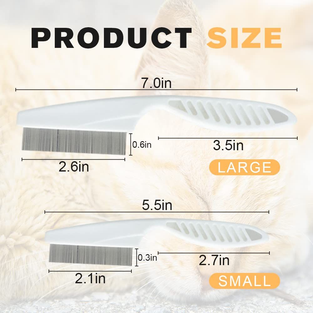 Pet Hair Comb, 2025 New Multifunctional Pet Grooming Brush Pet Hair Comb Tear Stain Removal, Fine-Tooth Stainless Grooming Massage Comb Stainless for Small Dogs Puppies - Image 6