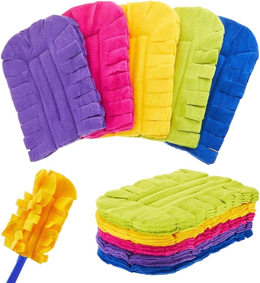 360° Electrostatic Duster Refills, 2026 New Washable & Reusable Microfiber Pads Fleece Duster Refill Compatible Tools for Cleaning Home, Blinds, Car, Pet, Furniture, Fans (Mix) - Image 1