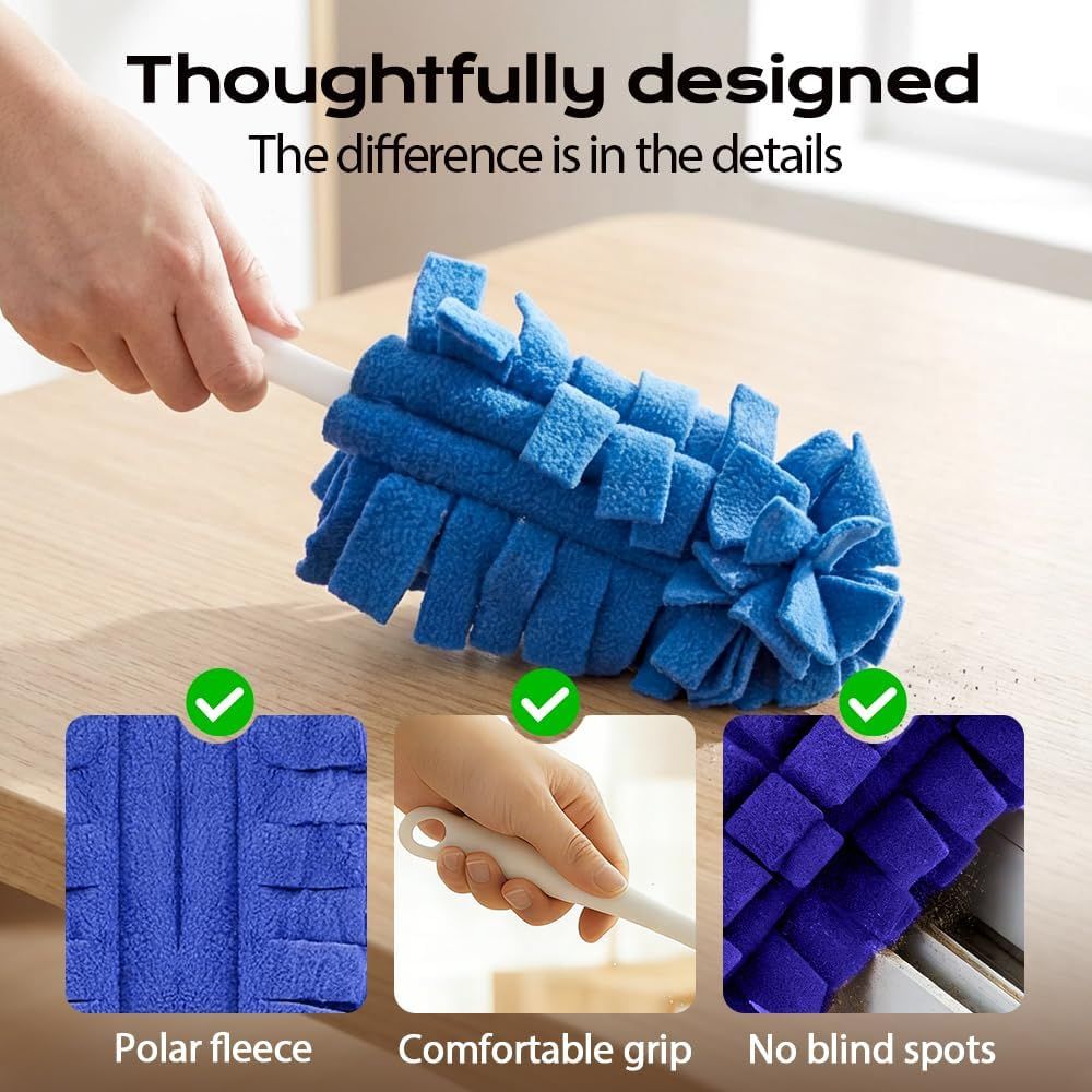 360° Electrostatic Duster Refills, 2026 New Washable & Reusable Microfiber Pads Fleece Duster Refill Compatible Tools for Cleaning Home, Blinds, Car, Pet, Furniture, Fans (Mix) - Image 4