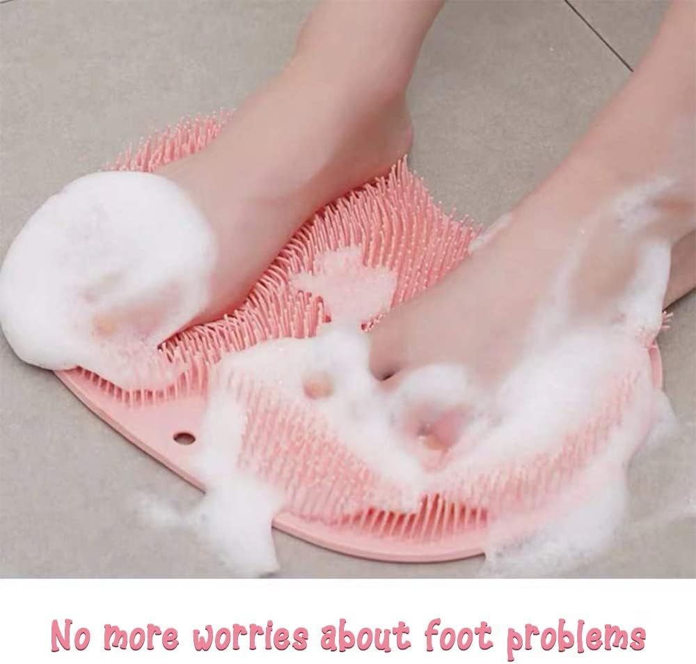 Foot Back Cleaning Pad, 2024 Upgrade Shower Foot Scrubber Mat Slip Suction Cups Foot Scrubber, Shower Foot Scrubber Mat Back Washer for Men and Women (Blue) - Image 6