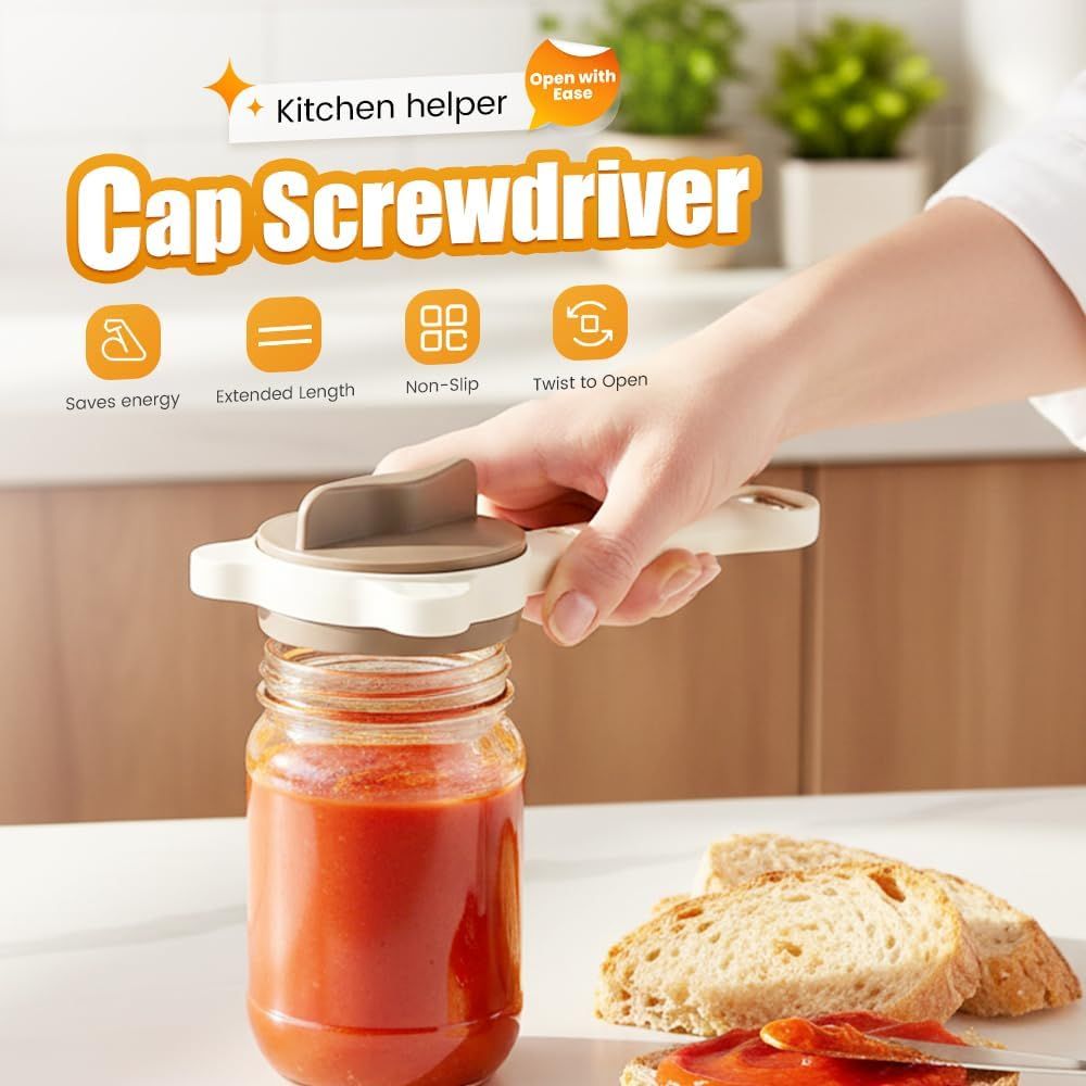 4-in-1 Jar Opener, 2026 New Adjustable Stainless Steel Jar & Bottle Opener Lid Remover for Weak Hands & Seniors, Can Opener with Ergonomic Handle, Friendly Kitchen Gadget (1) - Image 3