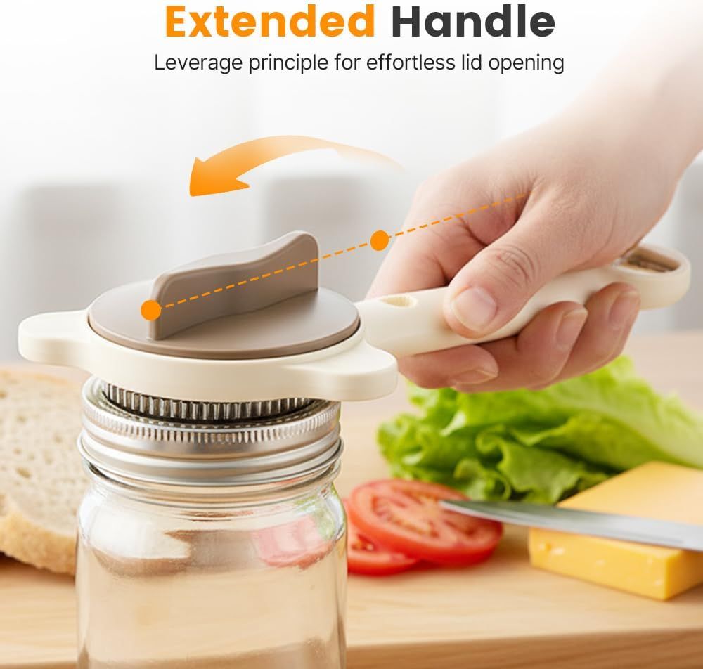 4-in-1 Jar Opener, 2026 New Adjustable Stainless Steel Jar & Bottle Opener Lid Remover for Weak Hands & Seniors, Can Opener with Ergonomic Handle, Friendly Kitchen Gadget (1) - Image 4