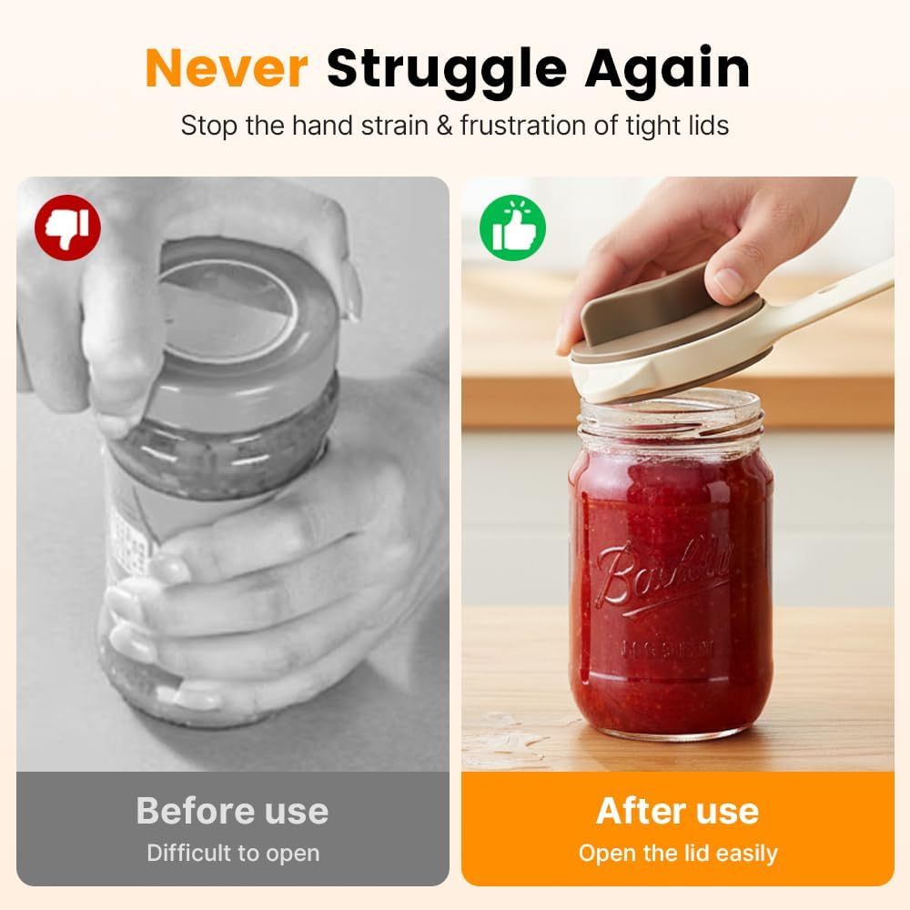 4-in-1 Jar Opener, 2026 New Adjustable Stainless Steel Jar & Bottle Opener Lid Remover for Weak Hands & Seniors, Can Opener with Ergonomic Handle, Friendly Kitchen Gadget (1) - Image 5