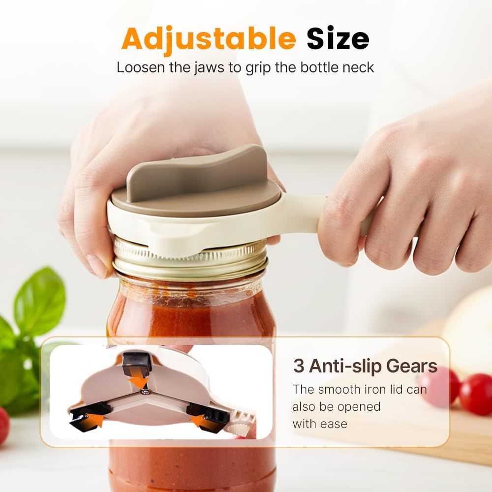 4-in-1 Jar Opener, 2026 New Adjustable Stainless Steel Jar & Bottle Opener Lid Remover for Weak Hands & Seniors, Can Opener with Ergonomic Handle, Friendly Kitchen Gadget (1) - Image 7