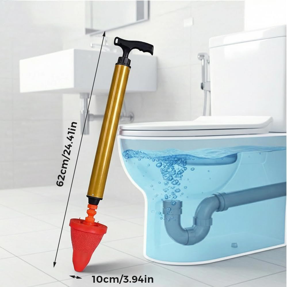 Multipurpose Household High Pressure Toilet Plunger, 2026 Upgraded Powerful Air Drain Unclogger Heavy Duty Plunger Auger Clog Remover Tool for Toilet Bathroom Drains (1 Pc) - Image 2