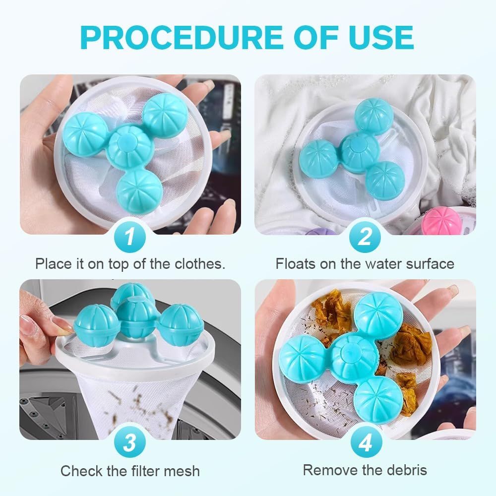 Floating Hair Filtering Mesh Removal, 2026 Upgrade Pet Hair Remover Laundry Reusable Lint Catcher for Washing Machine Hair Catcher Wool Device, Pet Hair (3, Mix) - Image 6