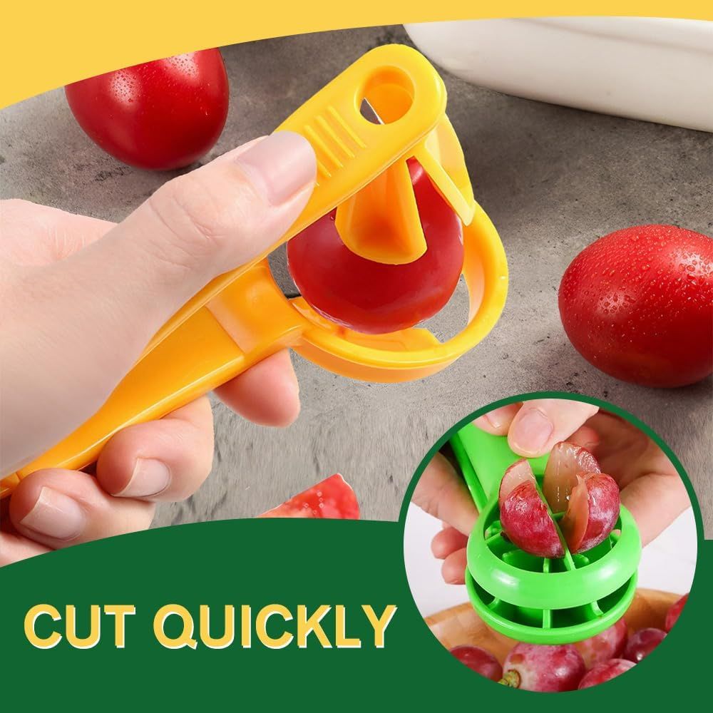 Cherry Tomato Strawberry Slicer, 2024 New Grape Cutter Grape Slicer for Toddlers, Grape Cutter Quarter Fruit Slicer tool for Vegetable Fruit Salad Cake Decoration (Red) - Image 3