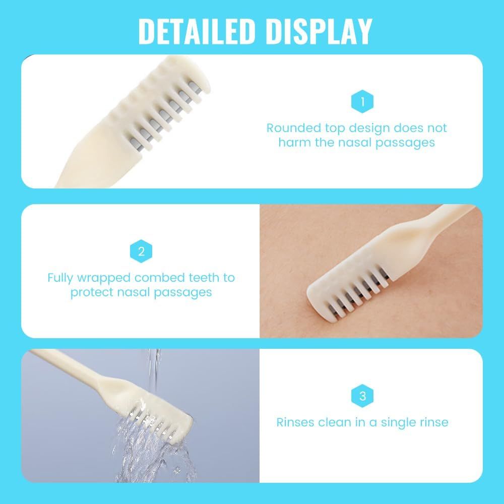 Nasal Hair Cutter, 2024 New Double Sided Nose Hair Knife Manual Nose Trimmer, 360 Rotating Nasal Razor Cutter with Ear Picker for Women and Men (Pink 3Pcs) - Image 3