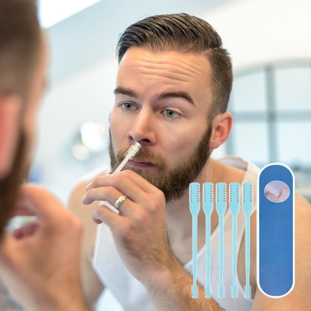 Nasal Hair Cutter, 2024 New Double Sided Nose Hair Knife Manual Nose Trimmer, 360 Rotating Nasal Razor Cutter with Ear Picker for Women and Men (Pink 3Pcs) - Image 6