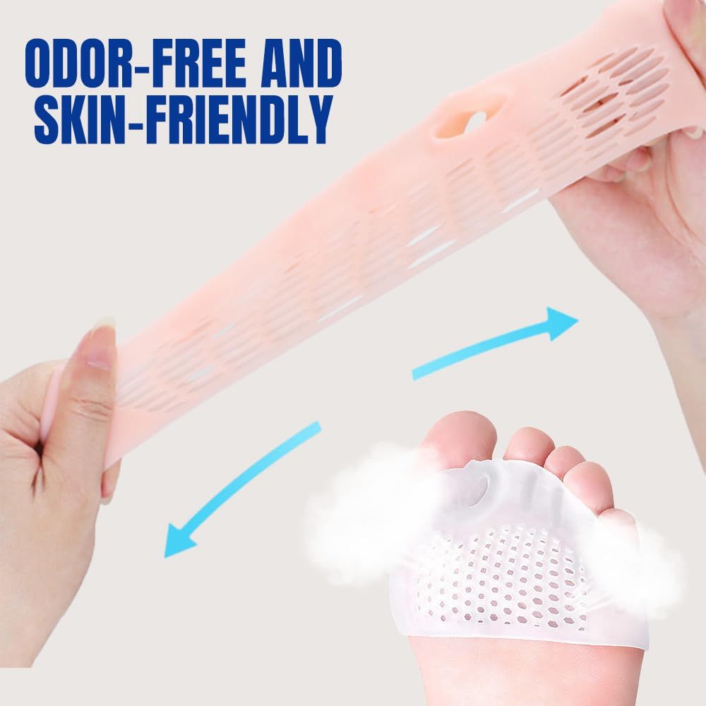 Silicone Toe Separator, 4 Pairs Gel Toe Separators Ball of Foot Cushions Toes Spreaders for Feet for Overlapping Toes, Hammer Toe Crooked Toes for Men & Women (Blue) - Image 5
