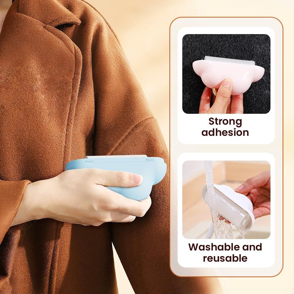 Small Lint Roller Travel Size, 2026 Upgraded Portable Reusable Small Lint Roller Travel Size for Pet Hair Clothes Lints Remover with 150 Sheets Refillable (Blue) - Image 6