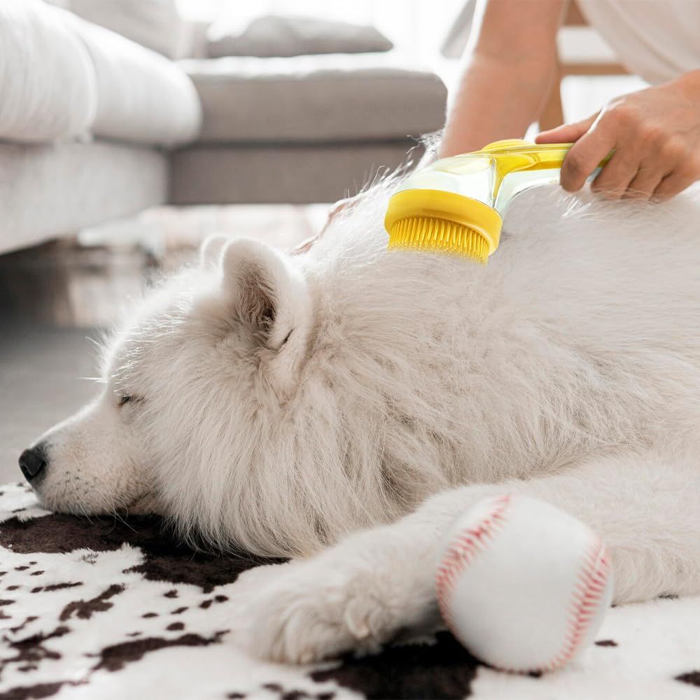 Pet Bath Brush with Shampoo Dispenser, 2025 New Dog Bath Brush Soft Silicone Bristle for Bathing Pets Grooming Massage Brush (Blue) - Image 6