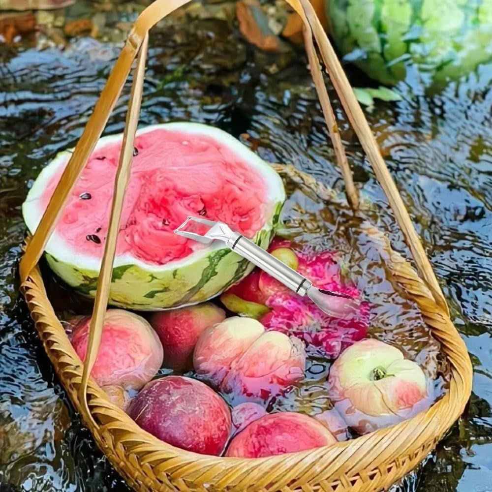 2-in-1 Stainless Steel Fruit Cutter Watermelon Cutter, Watermelon Slicer Cutter Summer Watermelon Cutting Artifact for Kitchen DIY (1) - Image 6