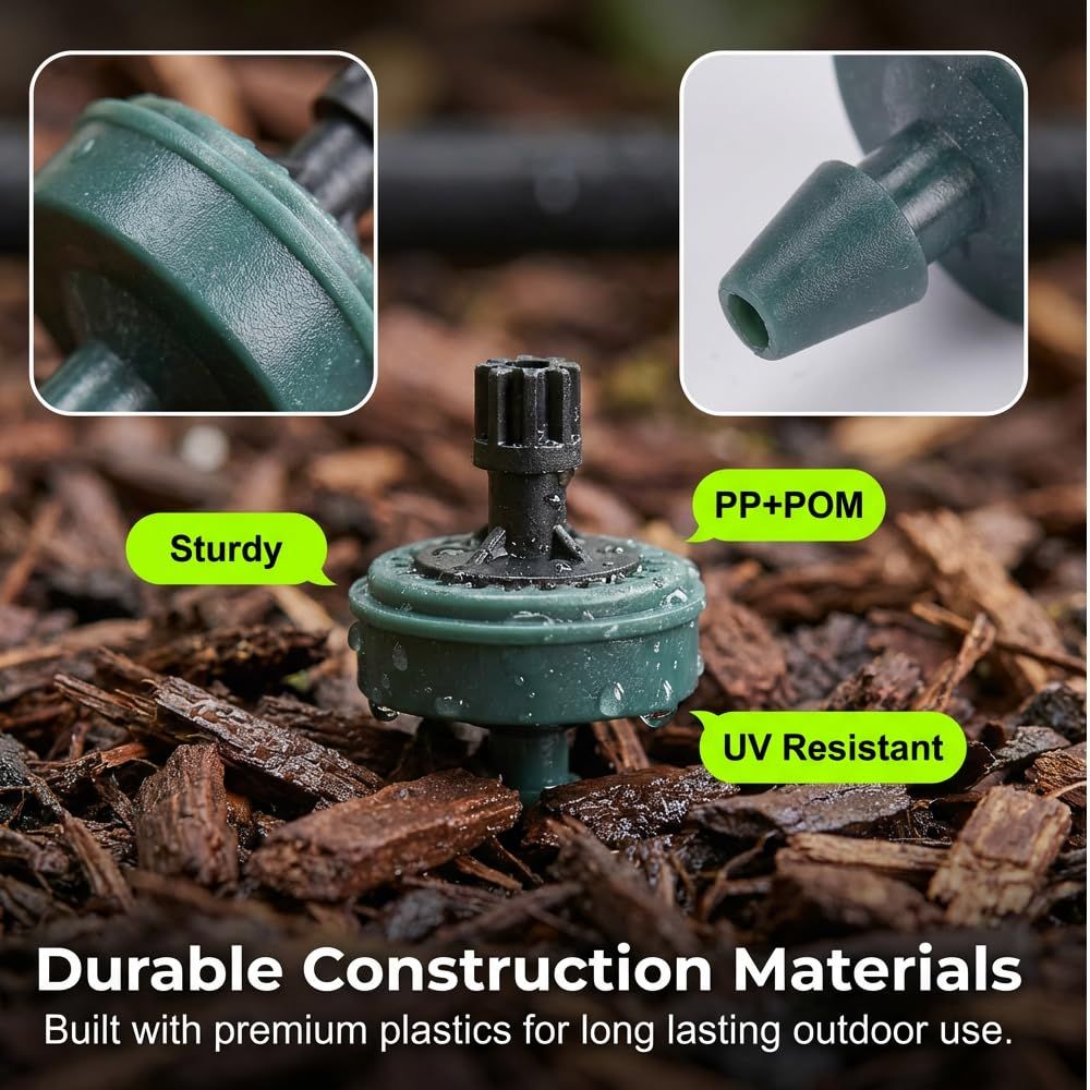 1 GPH Pressure Compensated Drippers Flow for Garden System, 2026 New Self-Cleaning Constant Flow Drippers Drip Irrigation Emitters System for 1/4 Inch Drip Irrigation Tubing (60, 1 GPH) - Image 8