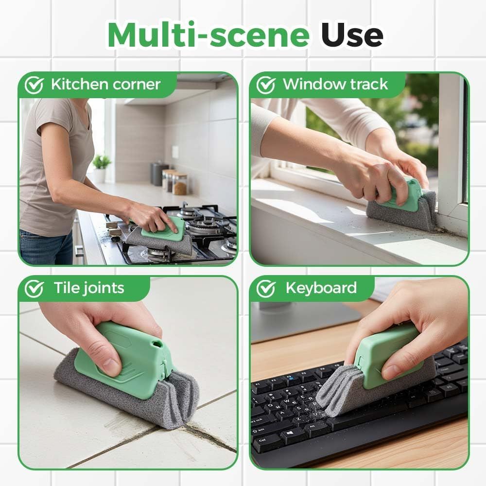 Magic Window Track Cleaner, 2026 Upgraded Handheld Window Track Cleaning Brush Tools Set, Grooves Cleaning Brush Tools Set, Tile Grout Lines, Shutter Slats, Car AC Vents and Narrow Gaps (9) - Image 5