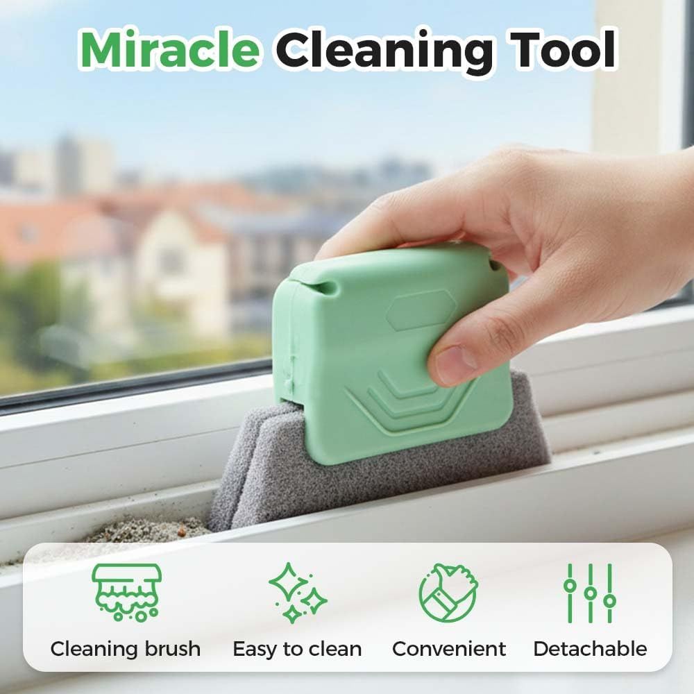 Magic Window Track Cleaner, 2026 Upgraded Handheld Window Track Cleaning Brush Tools Set, Grooves Cleaning Brush Tools Set, Tile Grout Lines, Shutter Slats, Car AC Vents and Narrow Gaps (9) - Image 8